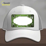 Lime Green White Owl Scallop Oil Rubbed Novelty License Plate Hat Mesh / White