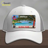 Blank Mahalo Hawaii State Novelty License Plate Hat Mesh / White