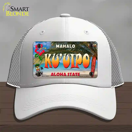 Ku uipo Hawaii State Novelty License Plate Hat Mesh / White