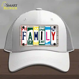 Family License Plate Art Wood Novelty License Plate Hat Mesh / White