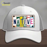 Native License Plate Art Wood Novelty License Plate Hat Mesh / White