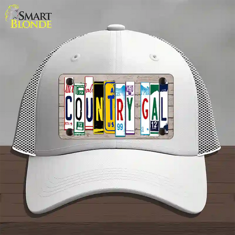 Country Gal Plate Art Novelty License Plate Hat Mesh / White