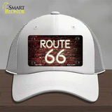 Route 66 Neon Brick Novelty License Plate Hat Mesh / White