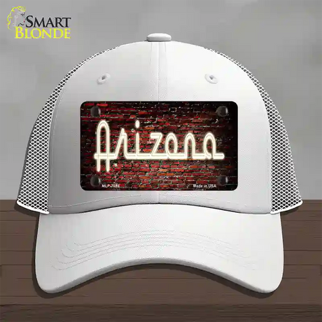 Arizona Neon Brick Novelty License Plate Hat Mesh / White