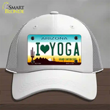 I Love Yoga Novelty License Plate Hat Mesh / White