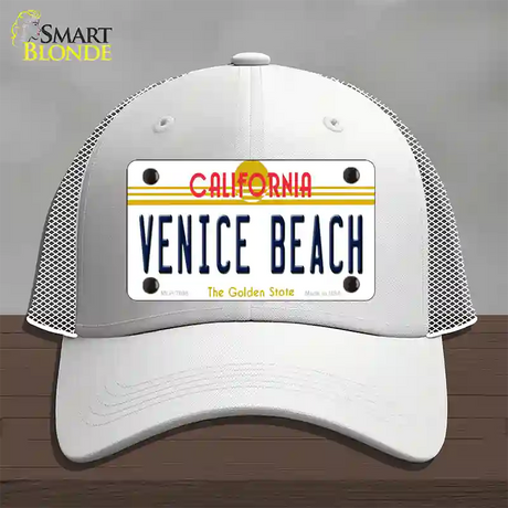 Venice Beach California Novelty License Plate Hat Mesh / White