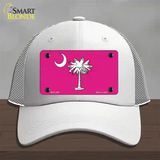 South Carolina Flag Pink Novelty License Plate Hat Mesh / White