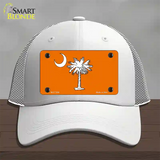 South Carolina Flag Orange Novelty License Plate Hat Mesh / White