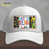 Strength Wood License Plate Art Novelty License Plate Hat Mesh / White