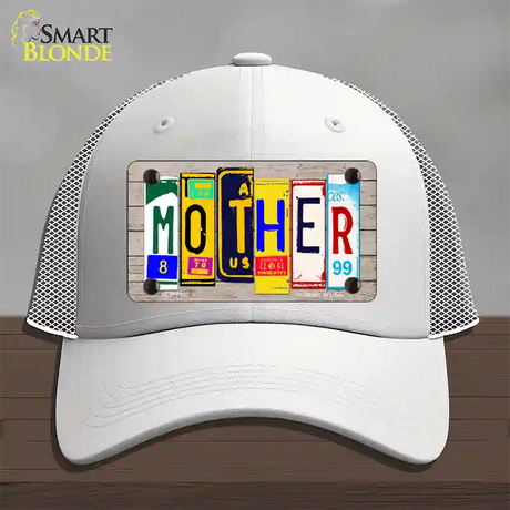 Mother Wood License Plate Art Novelty License Plate Hat Mesh / White