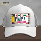 Papa Wood License Plate Art Novelty License Plate Hat Mesh / White