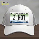 2 Hot Michigan Novelty License Plate Hat Mesh / White