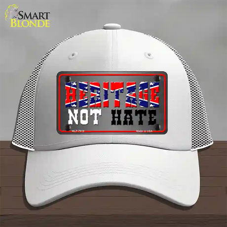 Heritage Not Hate Novelty License Plate Hat Mesh / White