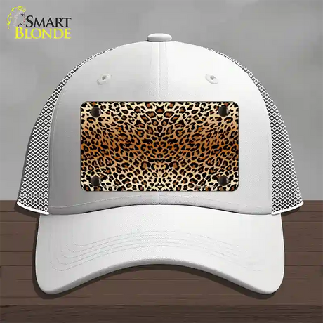 Cheetah Print Novelty License Plate Hat Mesh / White