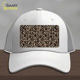 Leopard Print Novelty License Plate Hat Mesh / White