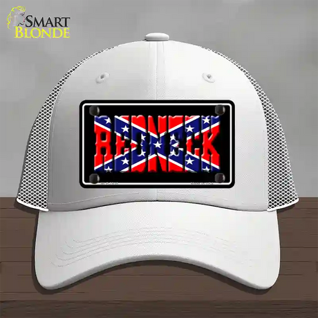 Redneck Confederate Flag Black Novelty License Plate Hat Mesh / White