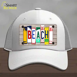 Beach Wood License Plate Art Novelty License Plate Hat Mesh / White