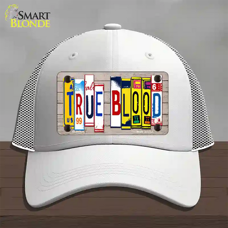 True Blood Wood License Plate Art Novelty License Plate Hat Mesh / White