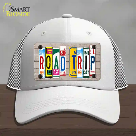 Road Trip Wood License Plate Art Novelty License Plate Hat Mesh / White