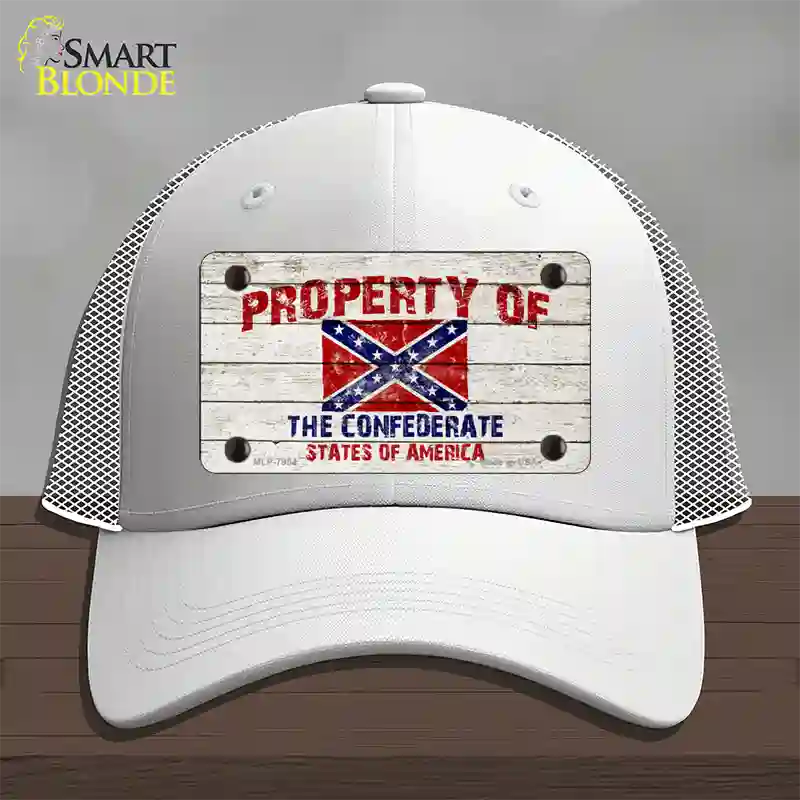 Property Of Confederate States Novelty License Plate Hat Mesh / White