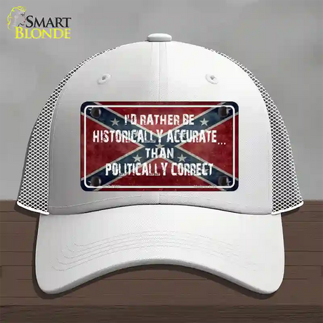 Historically Accurate Novelty License Plate Hat Mesh / White