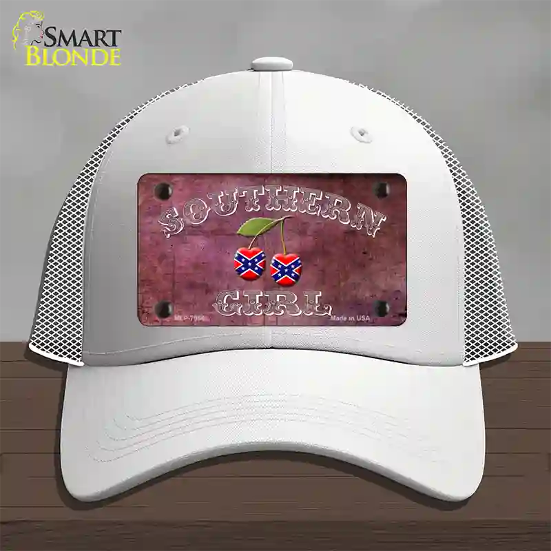 Southern Girl Novelty License Plate Hat Mesh / White