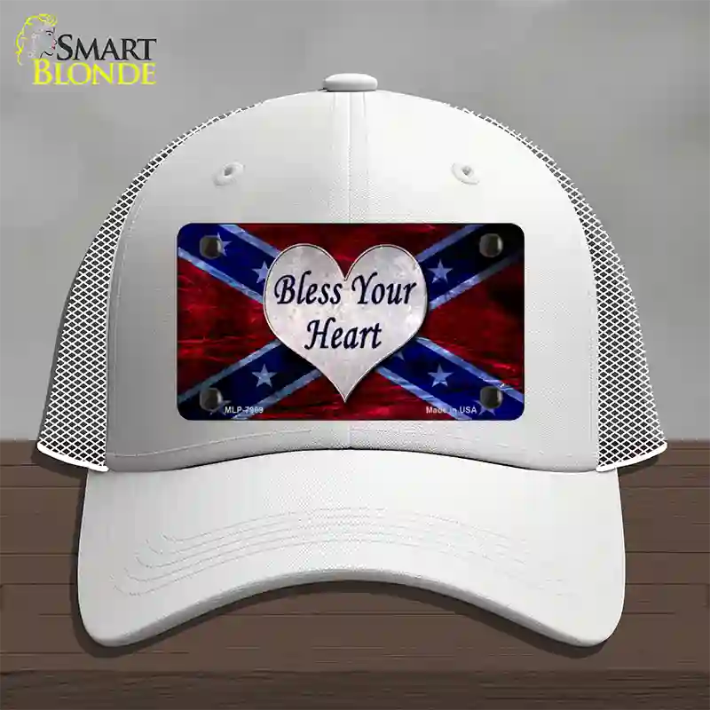 Bless Your Heart Novelty License Plate Hat Mesh / White