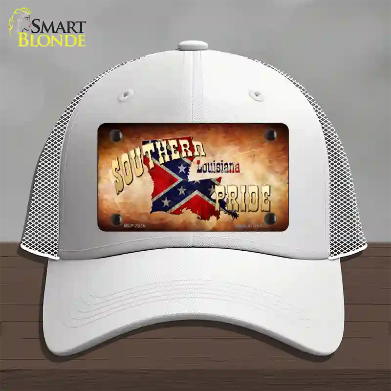 Southern Pride Louisiana Novelty License Plate Hat Mesh / White