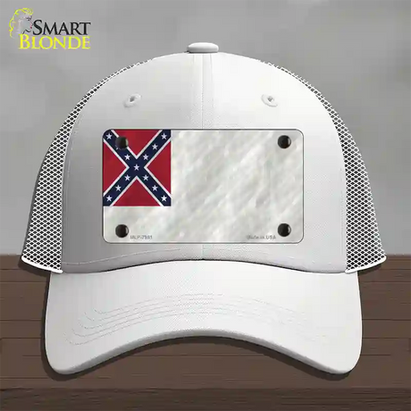 Second Confederate Flag Novelty License Plate Hat Mesh / White