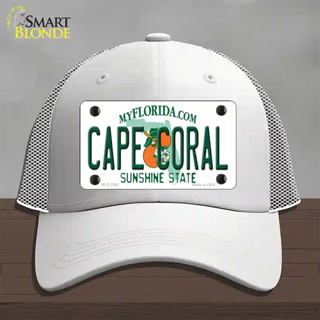 Cape Coral Florida Novelty License Plate Hat Mesh / White