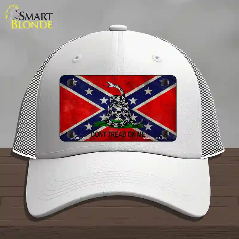 Confederate Dont Tread Novelty License Plate Hat Mesh / White