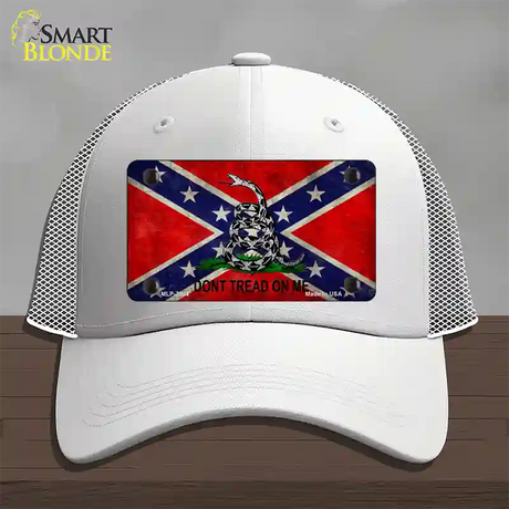 Confederate Dont Tread Novelty License Plate Hat Mesh / White