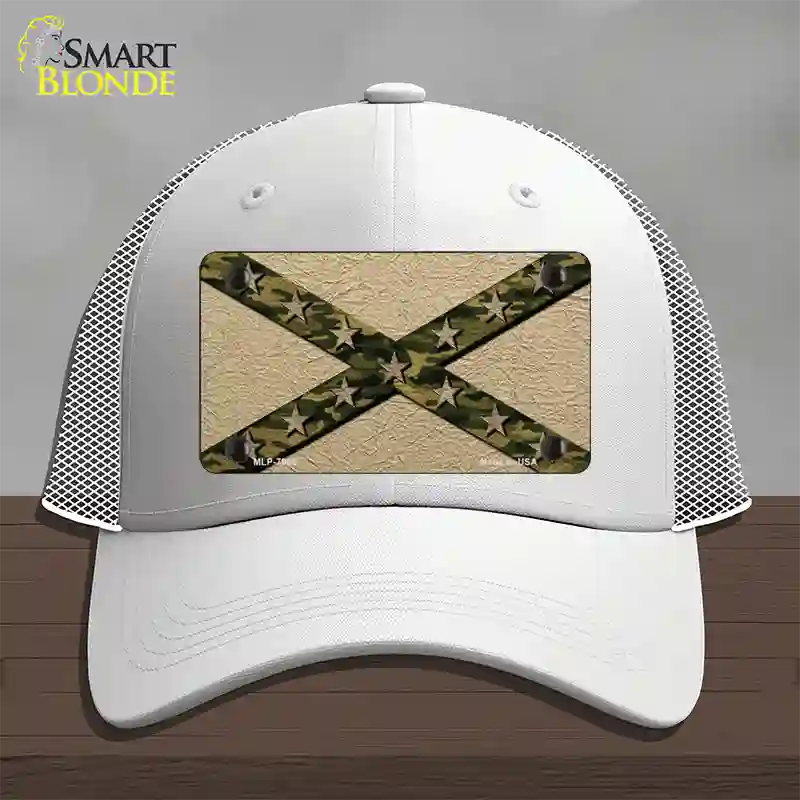 Confederate Stripes Camo Novelty License Plate Hat Mesh / White