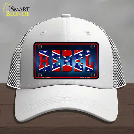 Rebel Novelty License Plate Hat Mesh / White