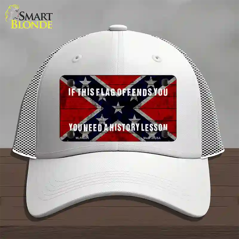 History Lesson Novelty License Plate Hat Mesh / White