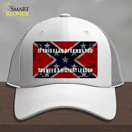 History Lesson Novelty License Plate Hat Mesh / White