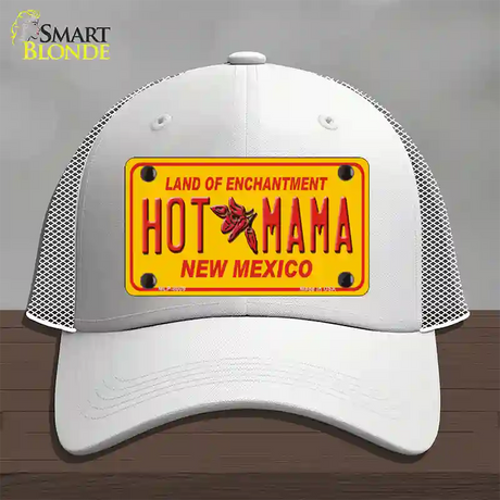 New Mexico Hot Mama Novelty License Plate Hat Mesh / White