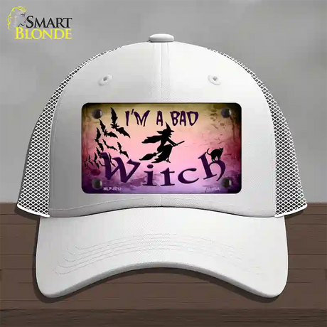 Im A Bad Witch Novelty License Plate Hat Mesh / White