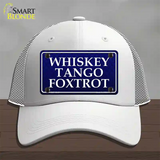 Whiskey Tango Foxtrot Novelty License Plate Hat Mesh / White