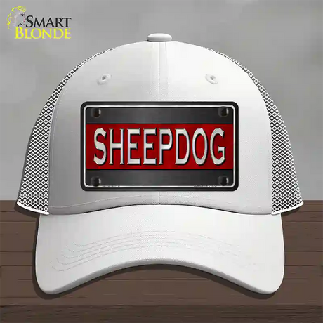 Sheepdog Thin Red Line Novelty License Plate Hat Mesh / White