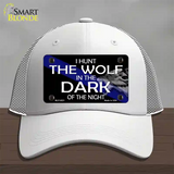 Hunt The Wolf Novelty License Plate Hat Mesh / White