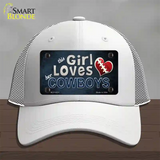 This Girl Loves Her Cowboys Novelty License Plate Hat Mesh / White