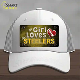 This Girl Loves Her Steelers Novelty License Plate Hat Mesh / White