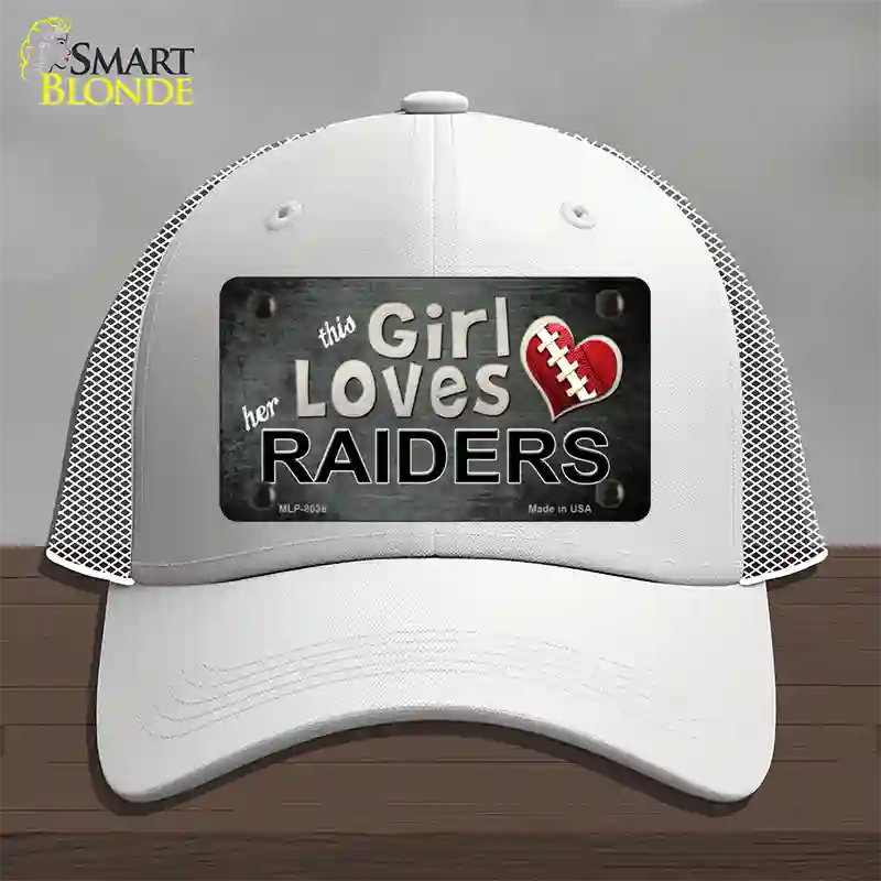 This Girl Loves Her Raiders Novelty License Plate Hat Mesh / White