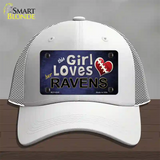 This Girl Loves Her Ravens Novelty License Plate Hat Mesh / White