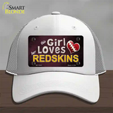 This Girl Loves Her Redskins Novelty License Plate Hat Mesh / White