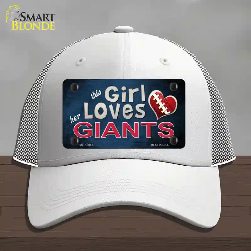 This Girl Loves Her Giants Novelty License Plate Hat Mesh / White