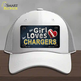 This Girl Loves Her Chargers Novelty License Plate Hat Mesh / White