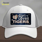 This Girl Loves Her Tigers Novelty License Plate Hat Mesh / White