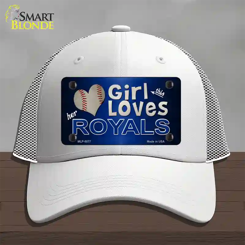 This Girl Loves Her Royals Novelty License Plate Hat Mesh / White